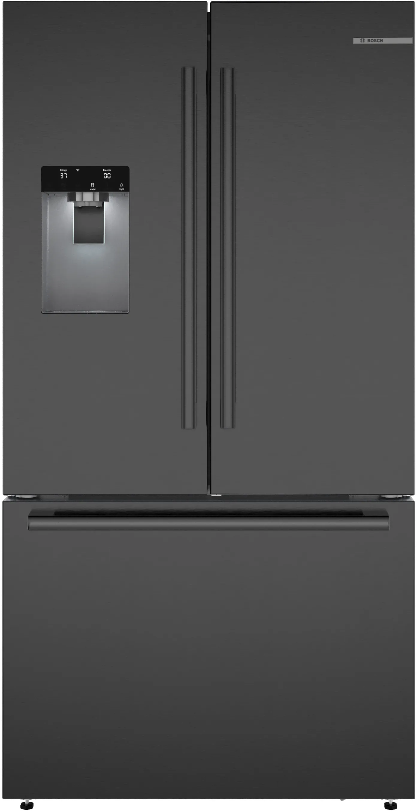 Bosch  B36FD52SNB 500 Series French Door Bottom Mount Refrigerator 36'' Black Stainless Steel. Total No Frost