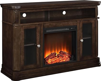 Ameriwood Home Brooklyn Electric Fireplace TV Console for TVs up to 50. Espresso