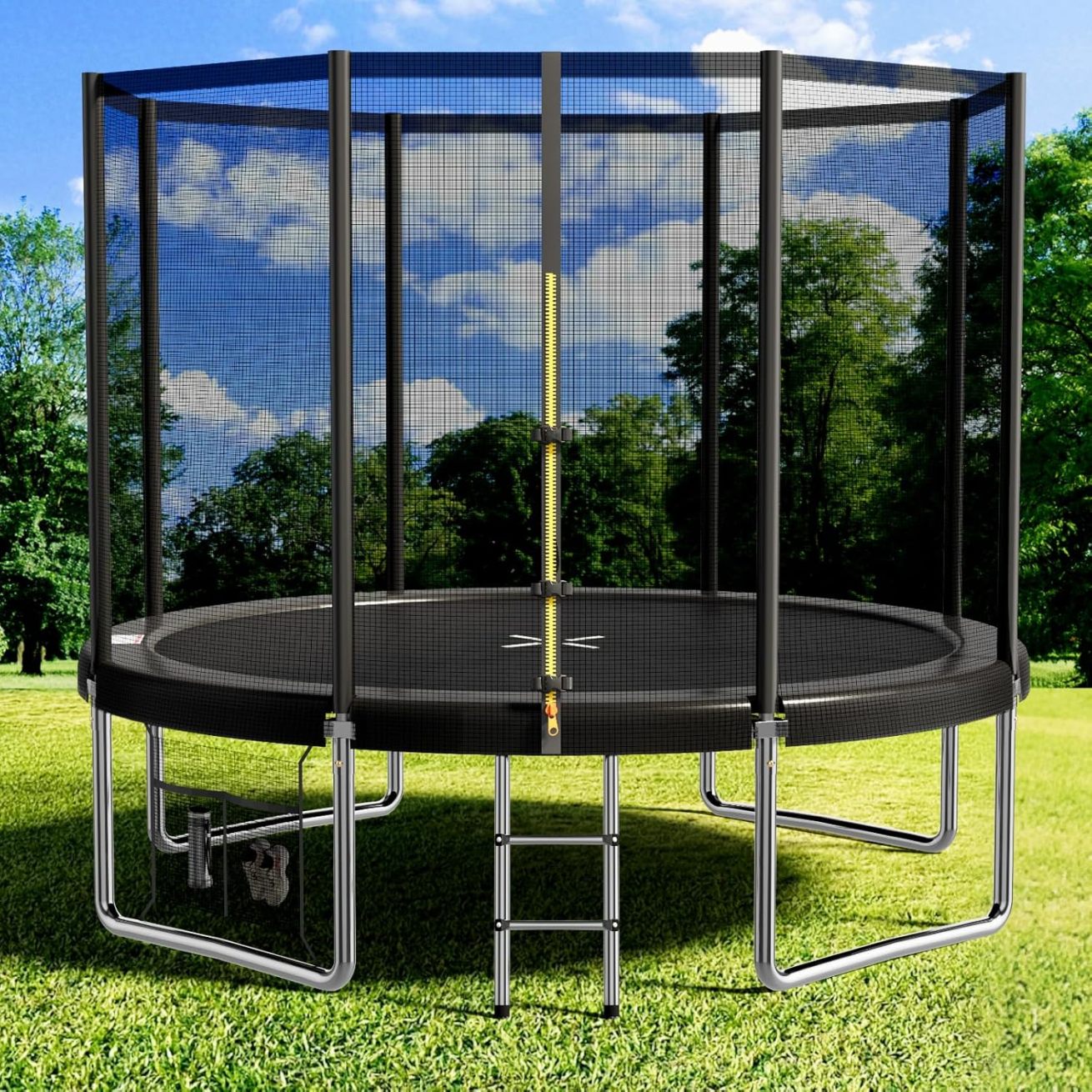 Devoko trampoline outdoor Ø 305 cm indoor trampoline children's garden trampoline. complete set with shoe net. ladder. edge cover. safety net. load capacity 150 kg