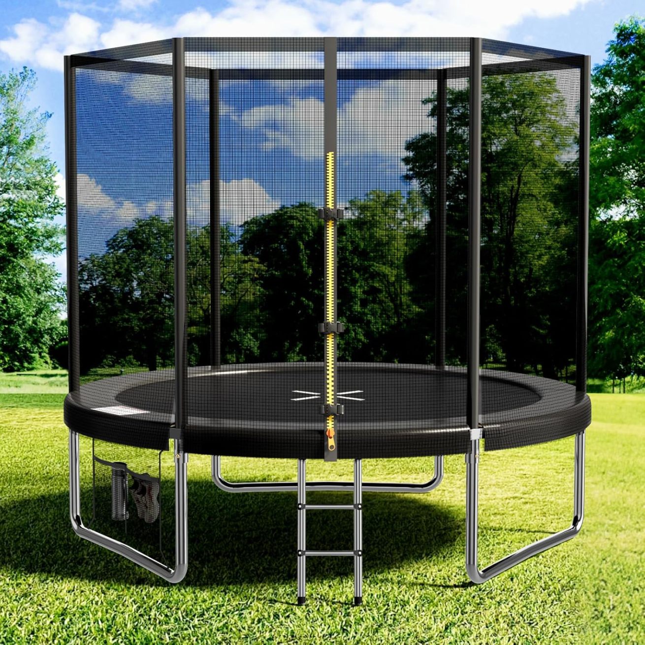 Devoko trampoline outdoor Ø 228 cm indoor trampoline children's garden trampoline. complete set with shoe net. ladder. edge cover. safety net. load capacity 150 kg